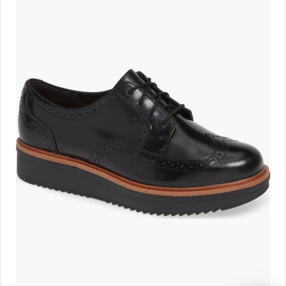 Clarks artisan Teadale Maira full brogue derby US8 goat leather